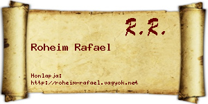 Roheim Rafael névjegykártya